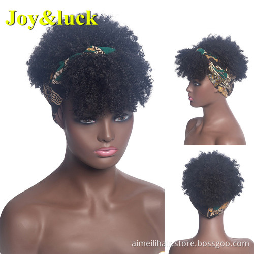Scarf Wig Blue Hairband Wavy Ladies Hair Wholesale Natural Body Waves Headband Wigs for Black Women Synthetic Hair Wigs